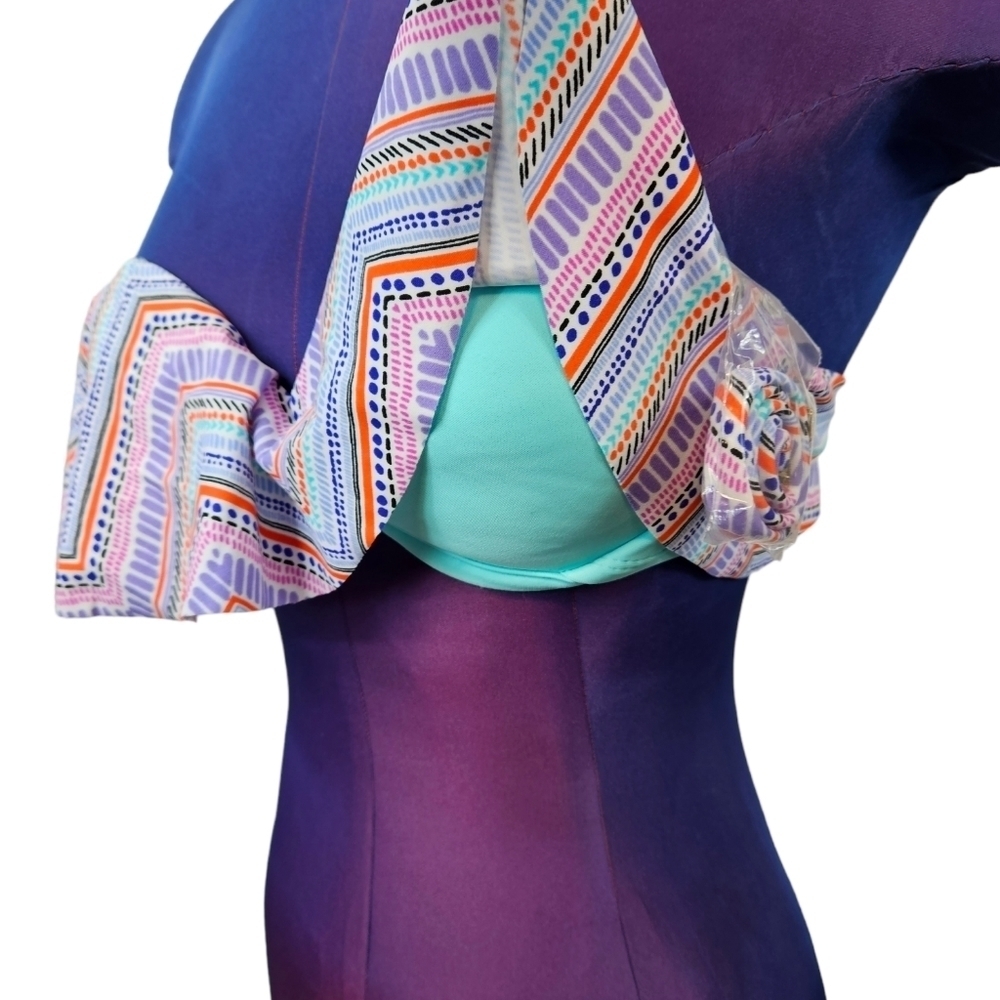 NWOT Xhilaration Flounce Pastel Bikini Top Size Small Women's A38 - Picture 7 of 12